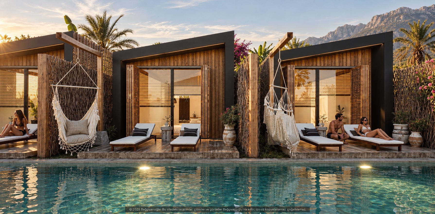 Çıralı Bungalow Projesi, dış mekân