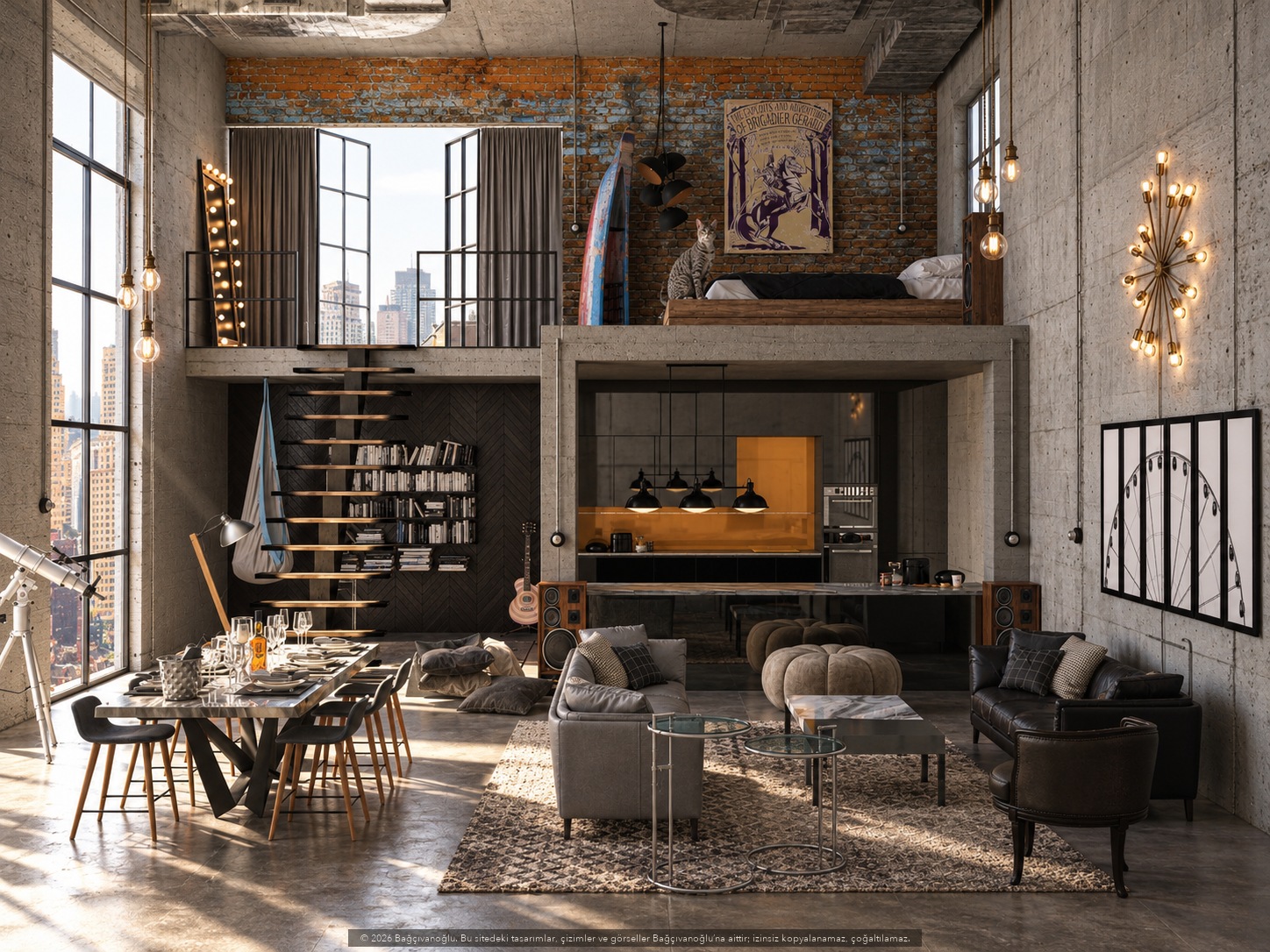 New York Loft 1, iç mekân